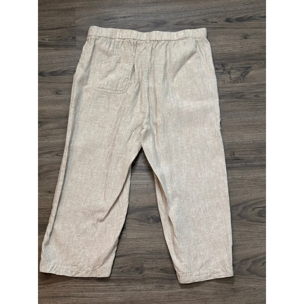 Quince 100% European Linen Pants L Wide Leg Flax Beige Quiet Luxury